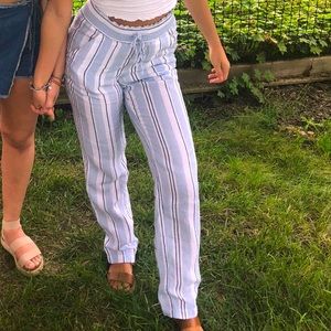 Guess, Size XS, blue, white, black striped pants